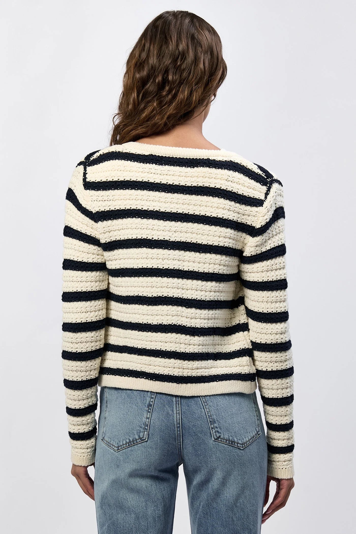 Cambria Black Iris Stripe Cardigan Top