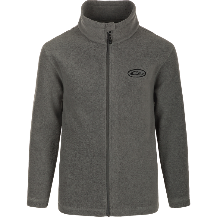 Drake Youth Castlerock Grey Camp Fleece Full Zip
