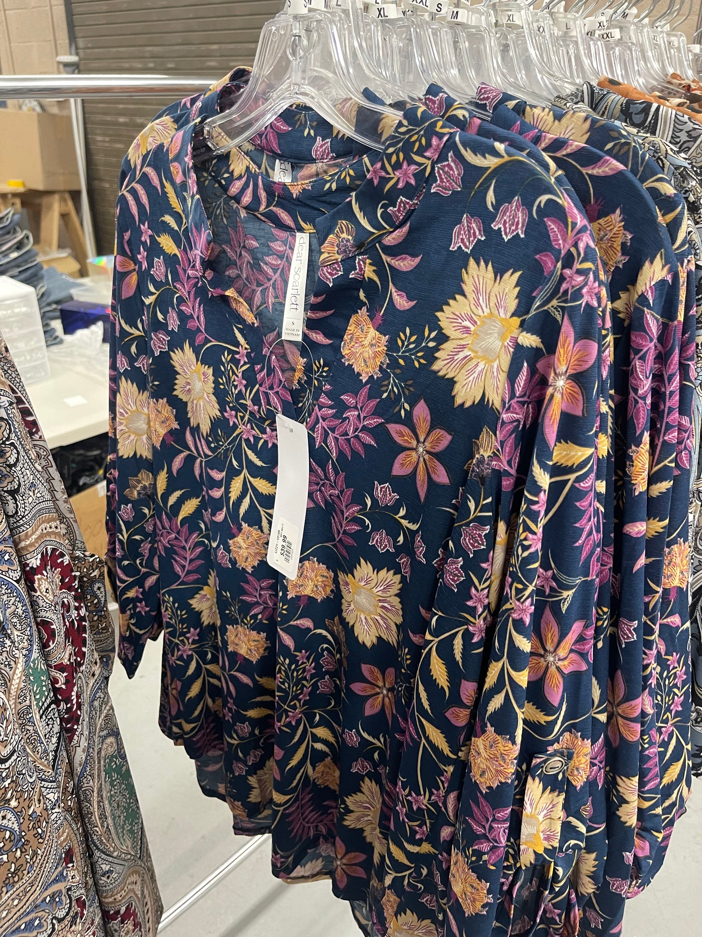 Snag Your Attention Multi Navy Floral Top