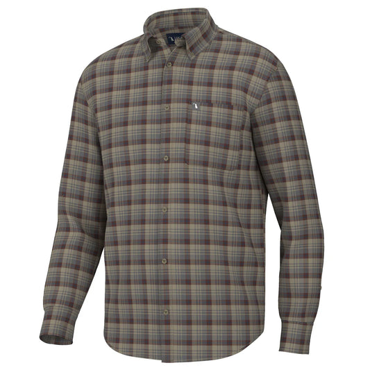 Local Boy Tan Navy Gardner Stretch Flannel Shirt