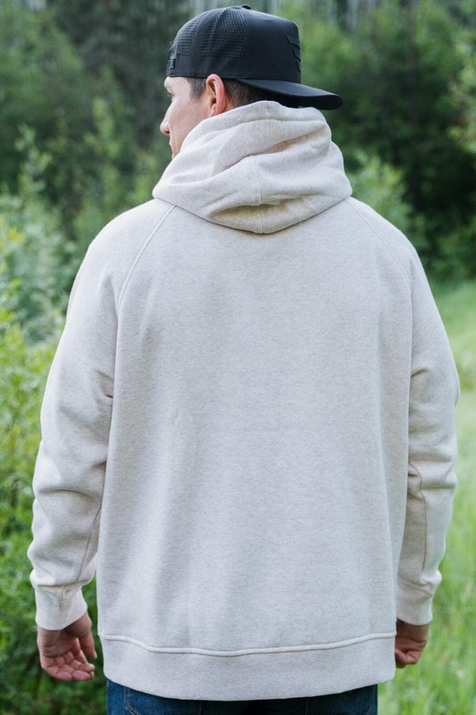 Men's Whitetail Deer Fleece Hoodie - Heather Oatmeal