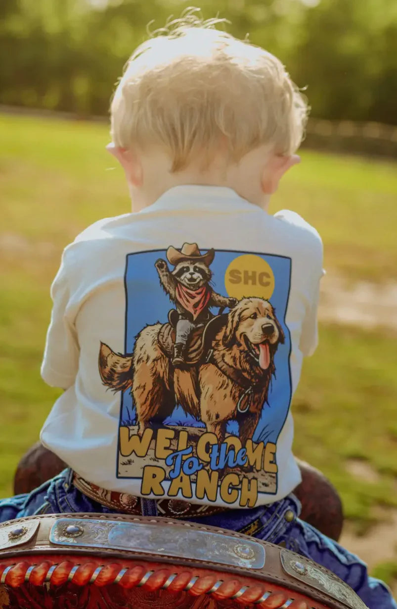 Southern Hyde Kids Cream Welcome To The Ranch Tee