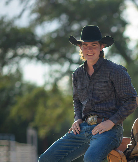 Hooey Men's Black Maverick Button Up Long Sleeve Shirt