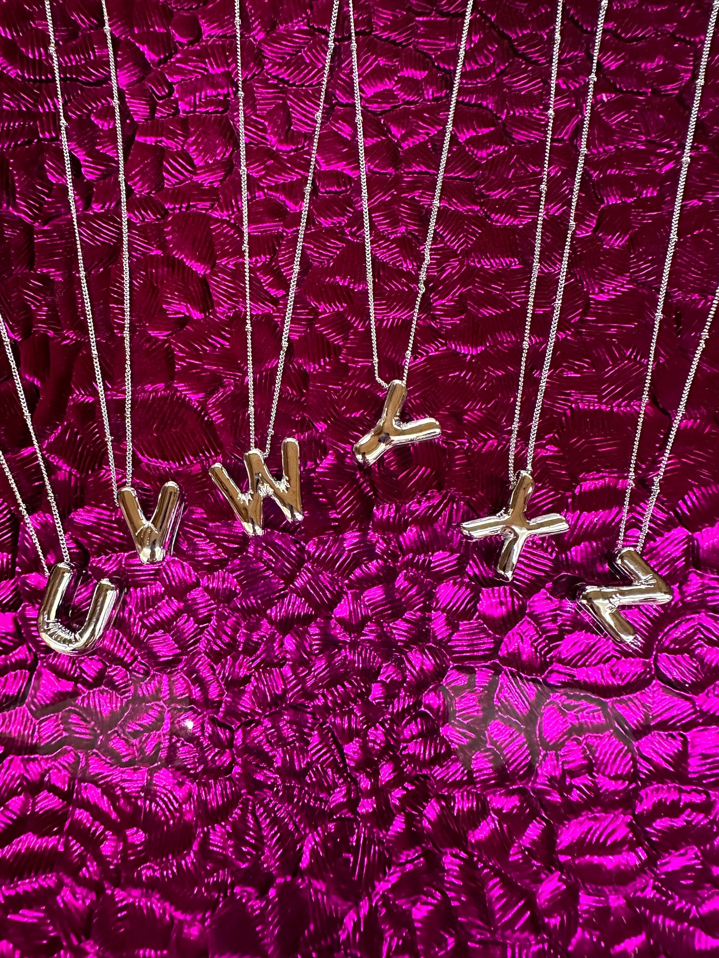 Silver Initial Bubble Necklace Z