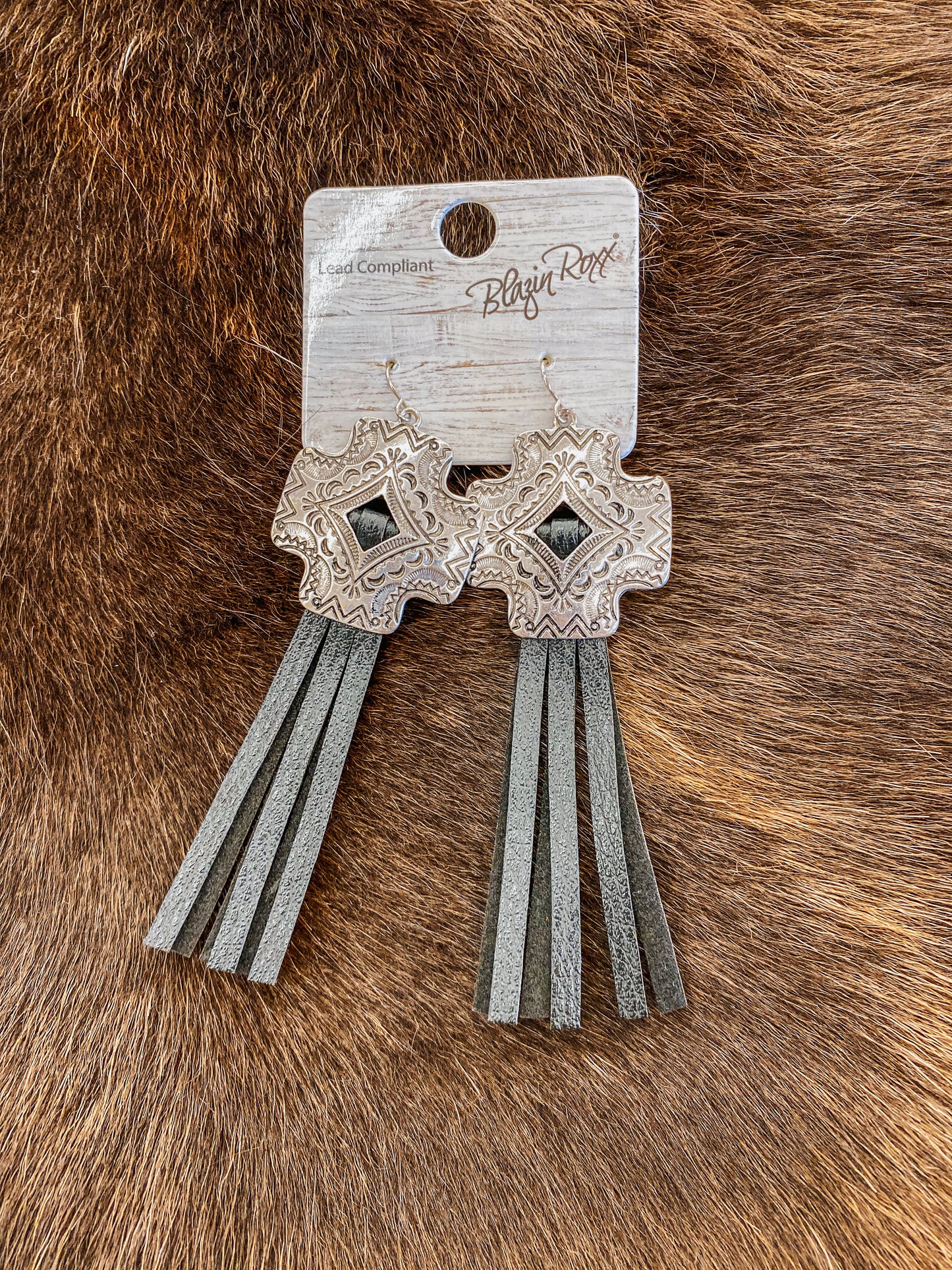 Blazin Roxx Leather Tassel Earrings