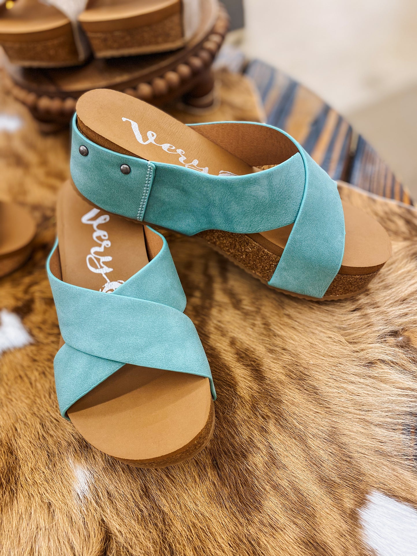 Hero Turquoise Platform Sandal By Very G