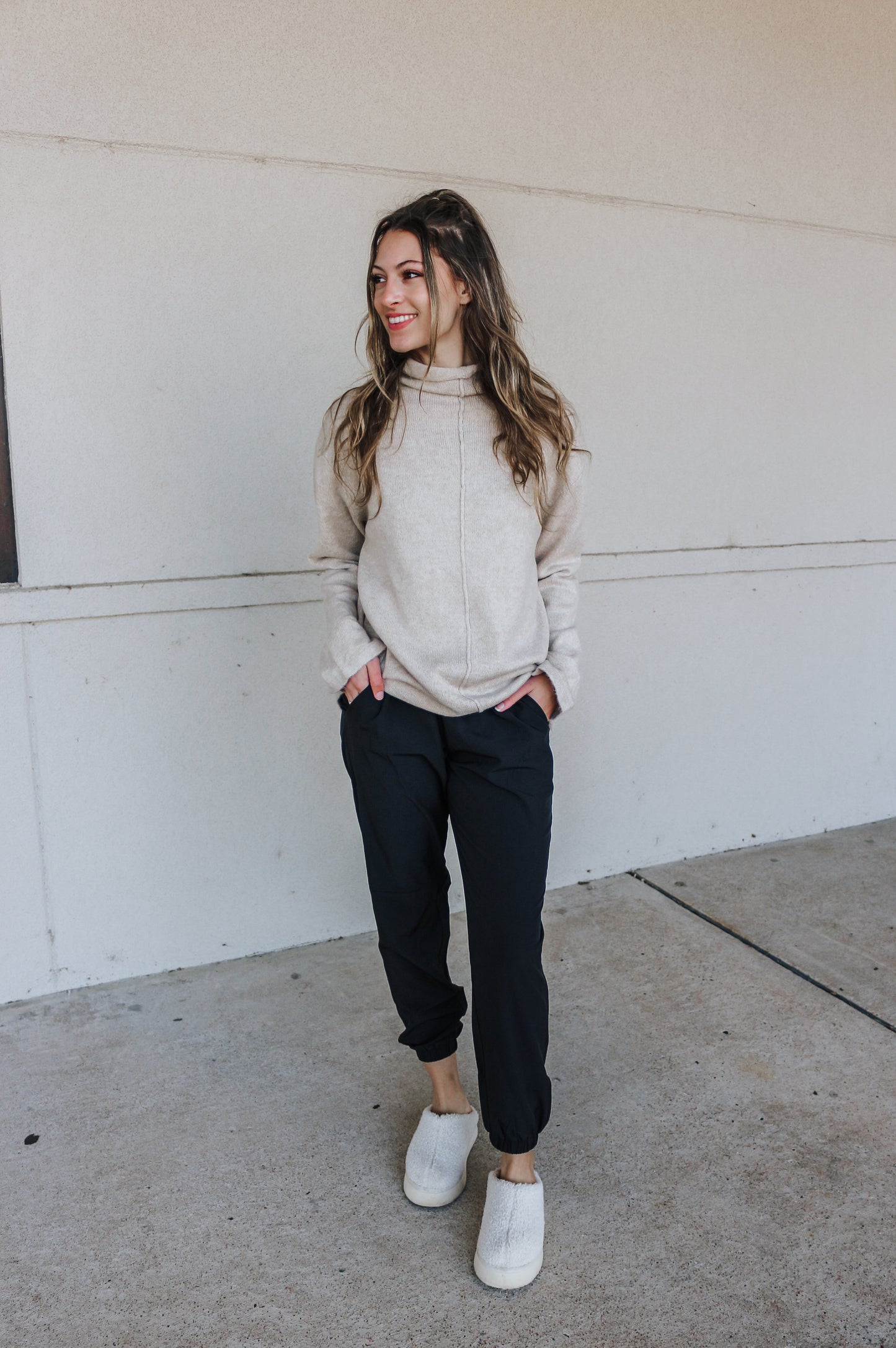 Just In Time Taupe Turtleneck Sweater