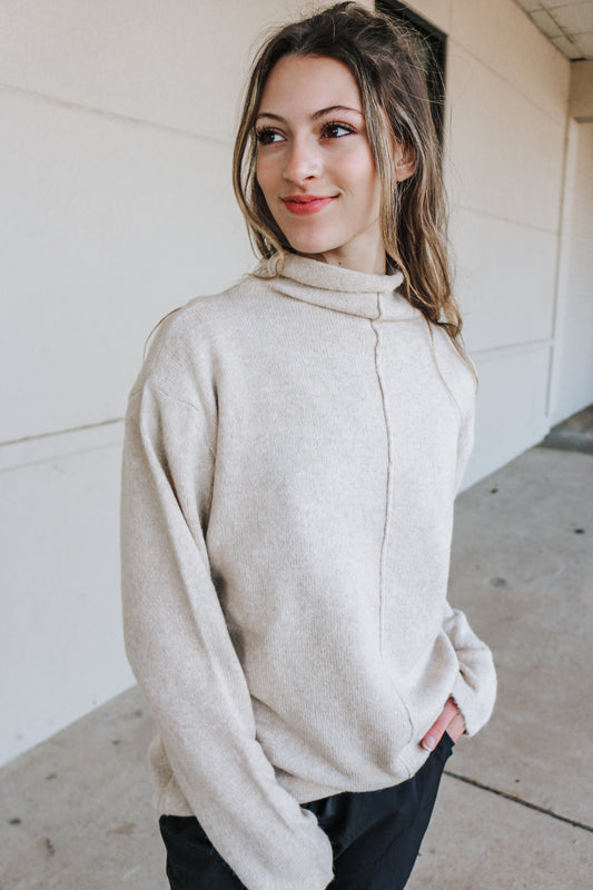 Just In Time Taupe Turtleneck Sweater
