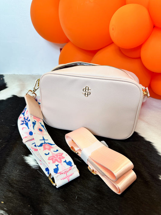 Simply Southern Leather Crossbody- Peach
