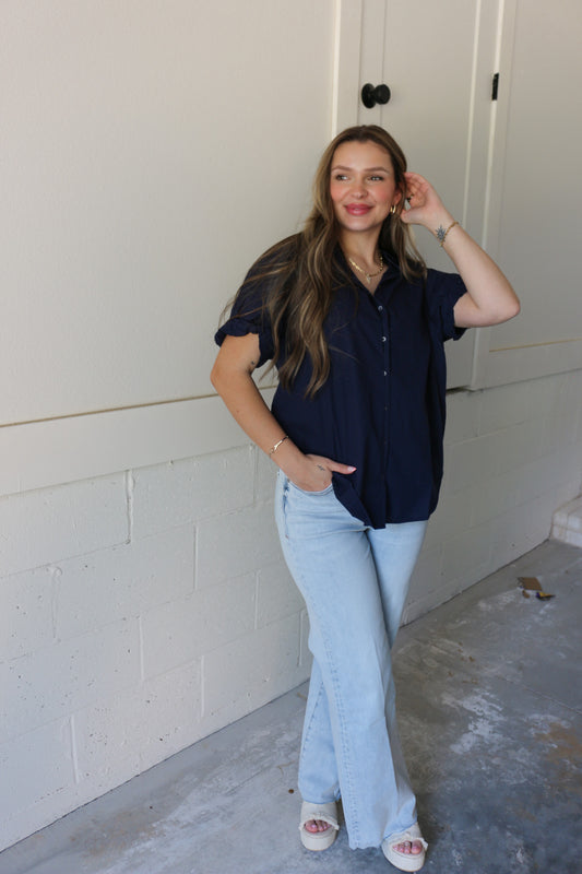 Benning Poplin Black Iris Blouse