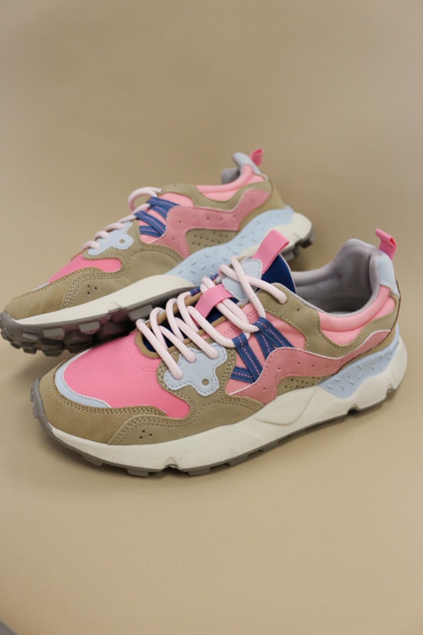 Field Pink Multi Chunky Sneakers By MIA