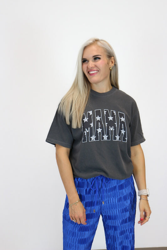 Mama Stars Pepper Grey Graphic Tee