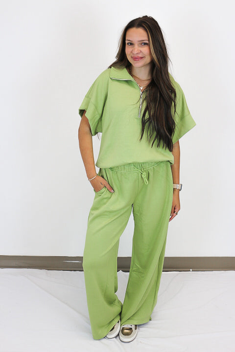 In Dire Need Tea Green Luxe Knit Pullover