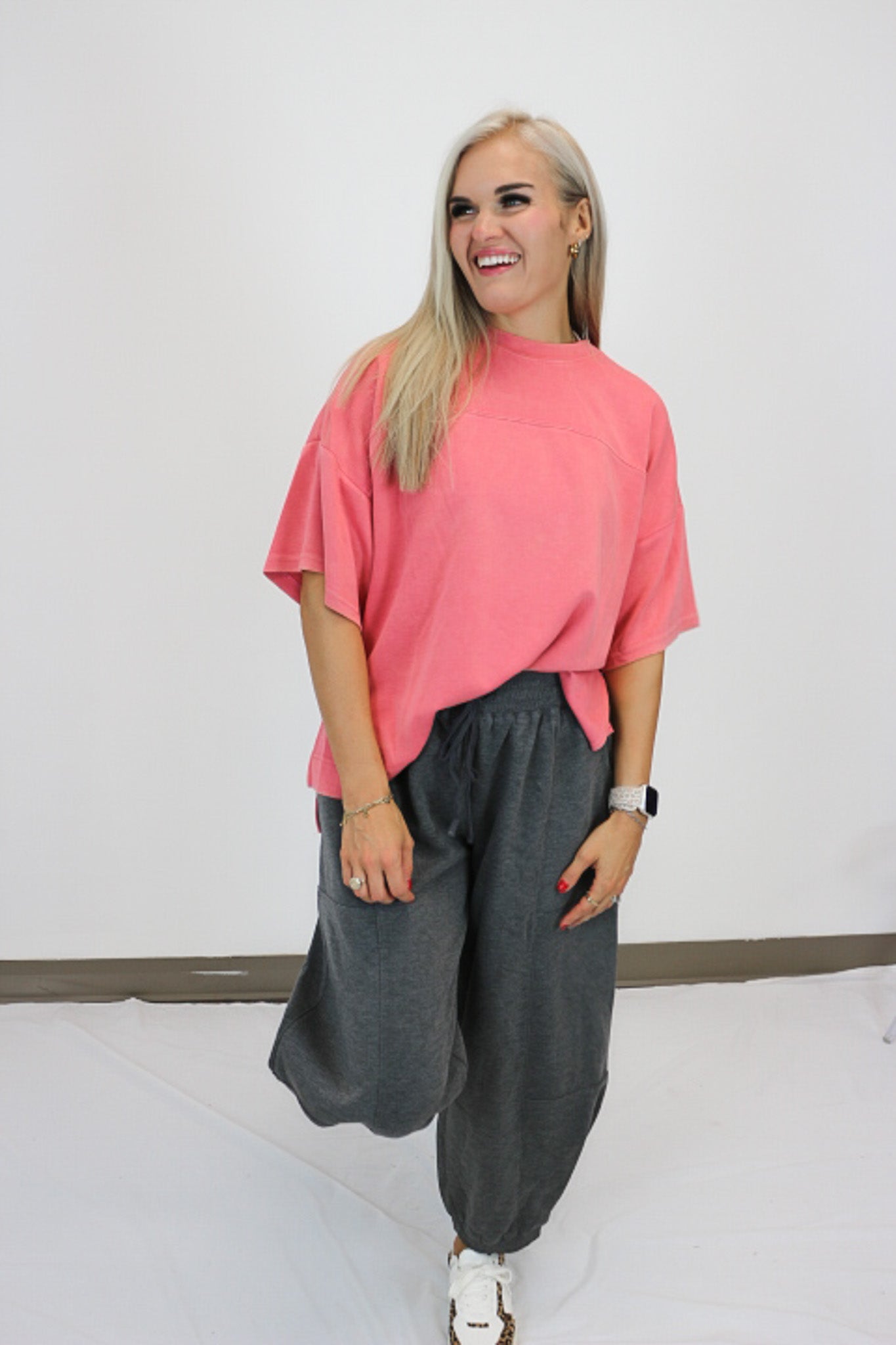 Not Looking Back Pink Solid Top