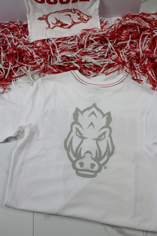 Arkansas Razorbacks Men's White Short Sleeve T-Shirt