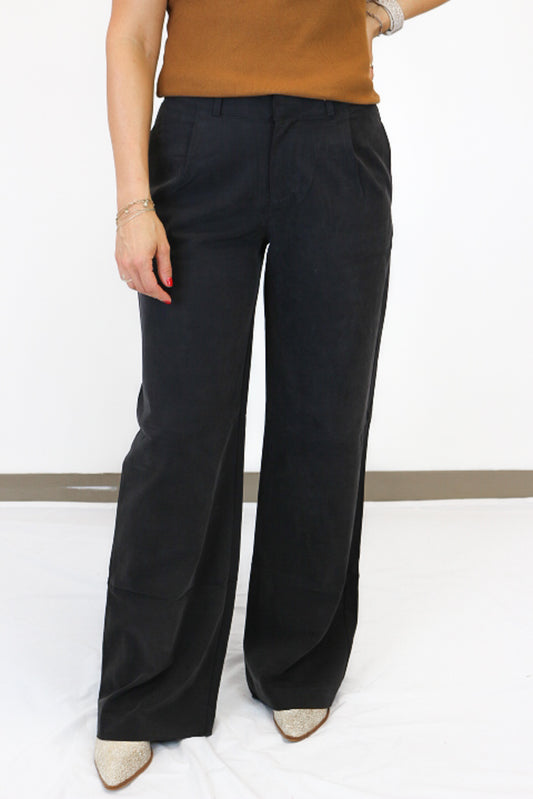 Tinley Black Mid Rise Wide Leg Jeans KanCan