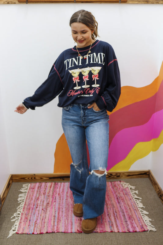 Tini Time Navy Blue Sweatshirt