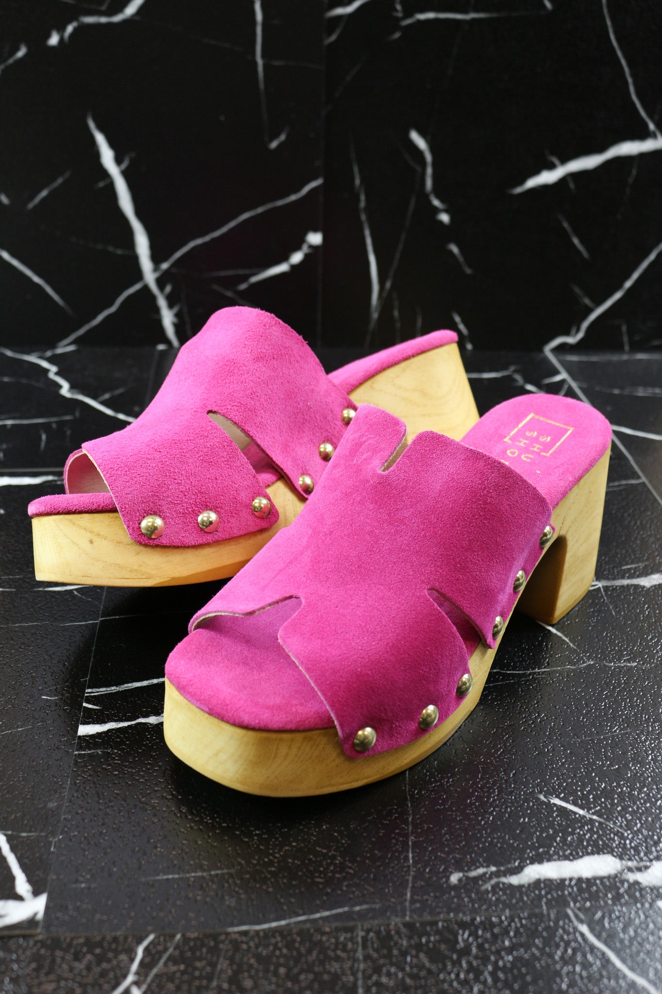 Florence Fuchsia Pink Clog Sandal by Shushop