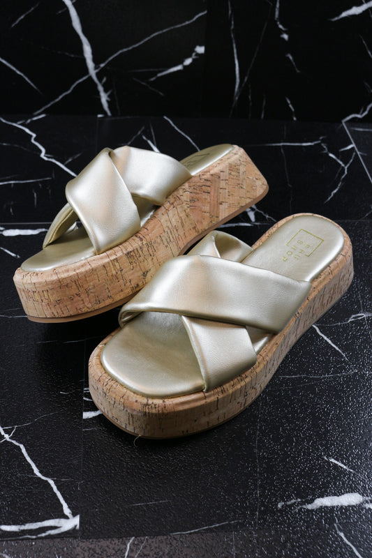 Lydia Gold Wedges By ShuShop