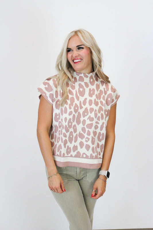 Mixed Feelings Taupe Leopard Sweater