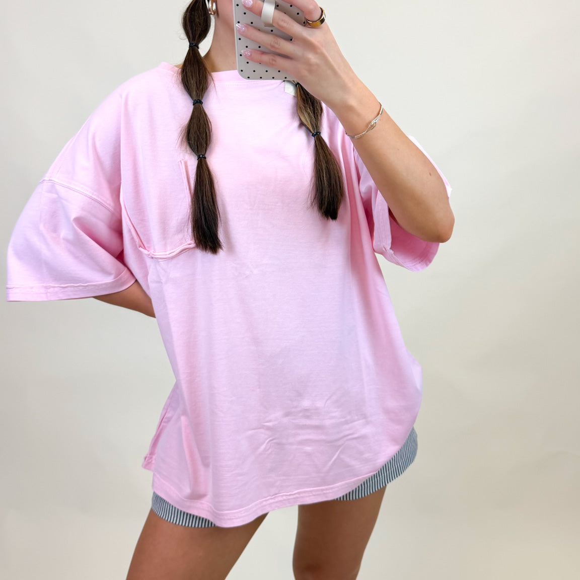 Half pocket tee, shown in one of several available colors