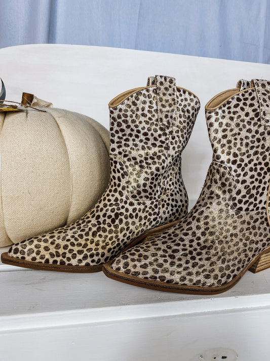 Toni Gold Cheetah Bootie By ShuShop