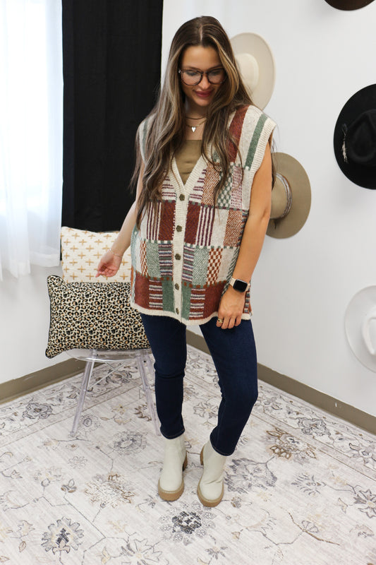 Make An Appearance Brick Sweater Vest