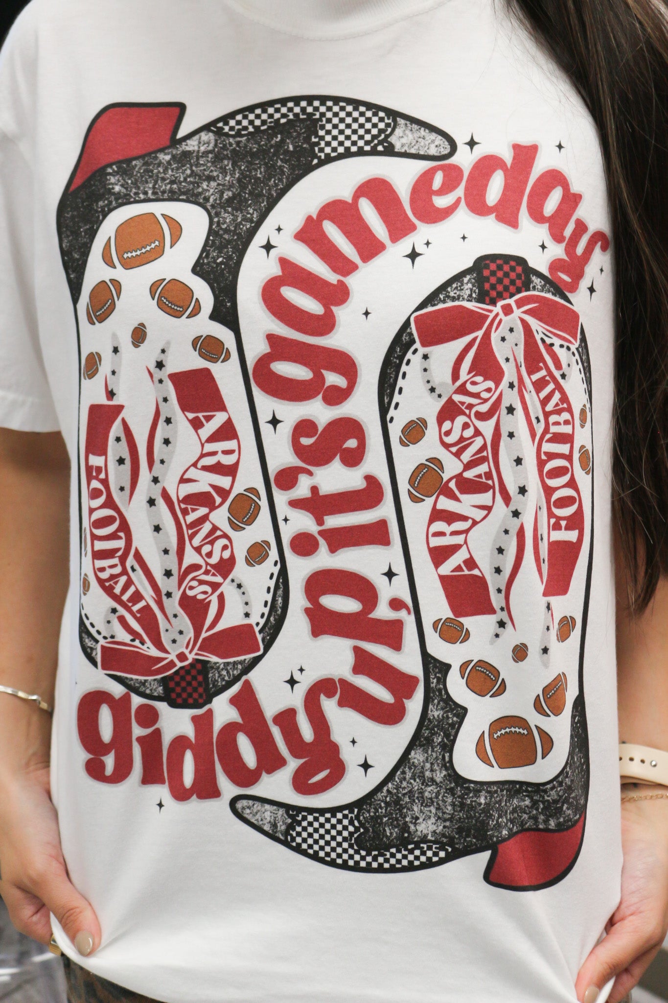 Arkansas Boot White Graphic Tee