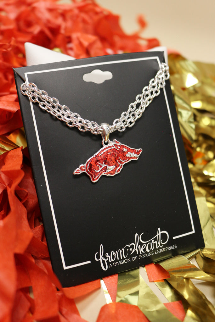 Arkansas Razorbacks Game Day Glitter Necklace