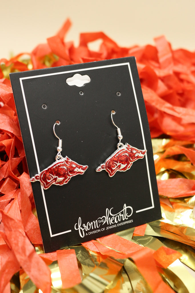Arkansas Razorbacks Game Day Glitter Earrings