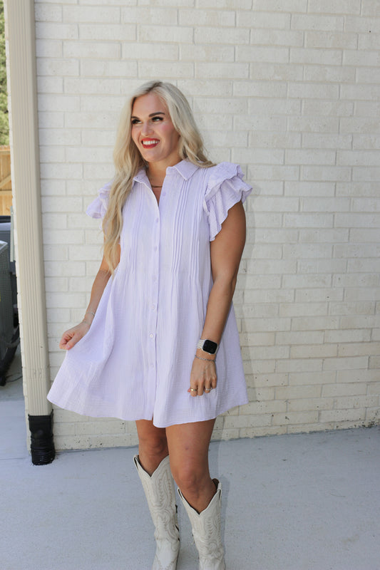 Helping Hand Blue Lavender Ruffle Dress