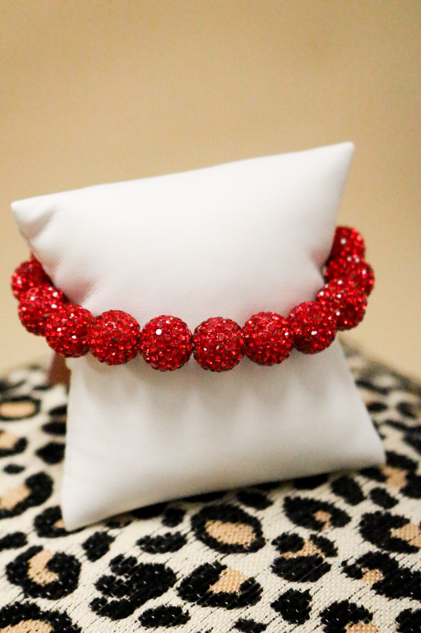 Bling It On Bright Red Rhinestone Bracelet
