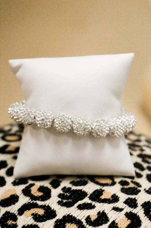 Bling It On White Rhinestone Bracelet