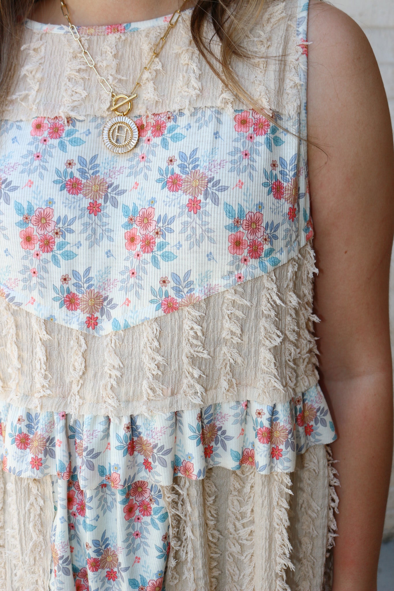 Petal Perfection Almond Floral Top