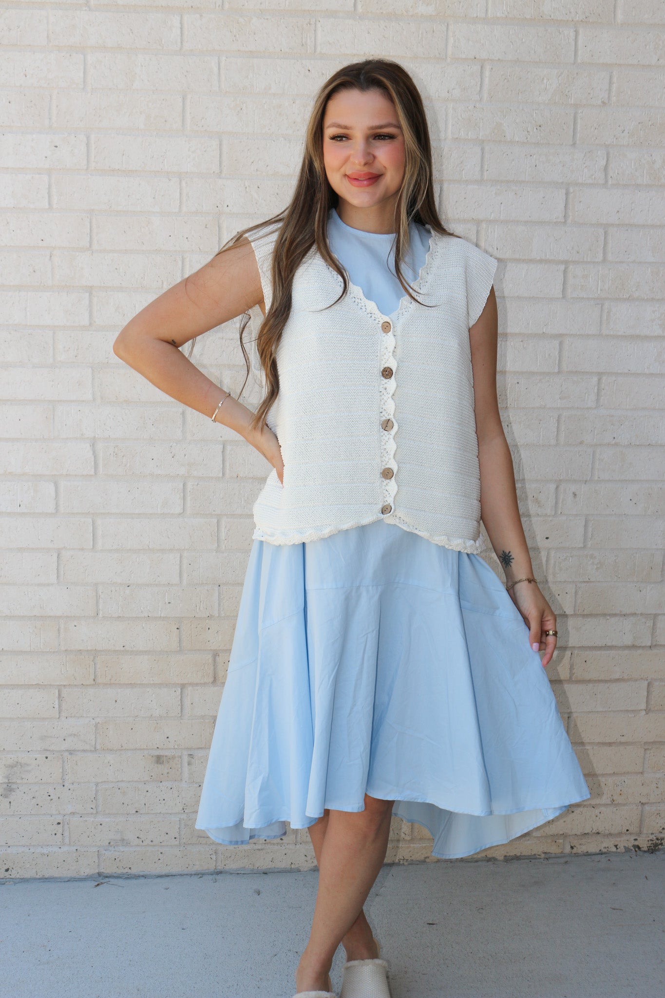 Lots Of Chatter Cadet Blue Dress