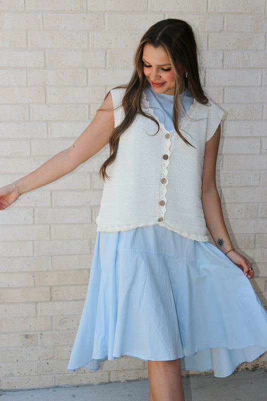 Lots Of Chatter Cadet Blue Dress