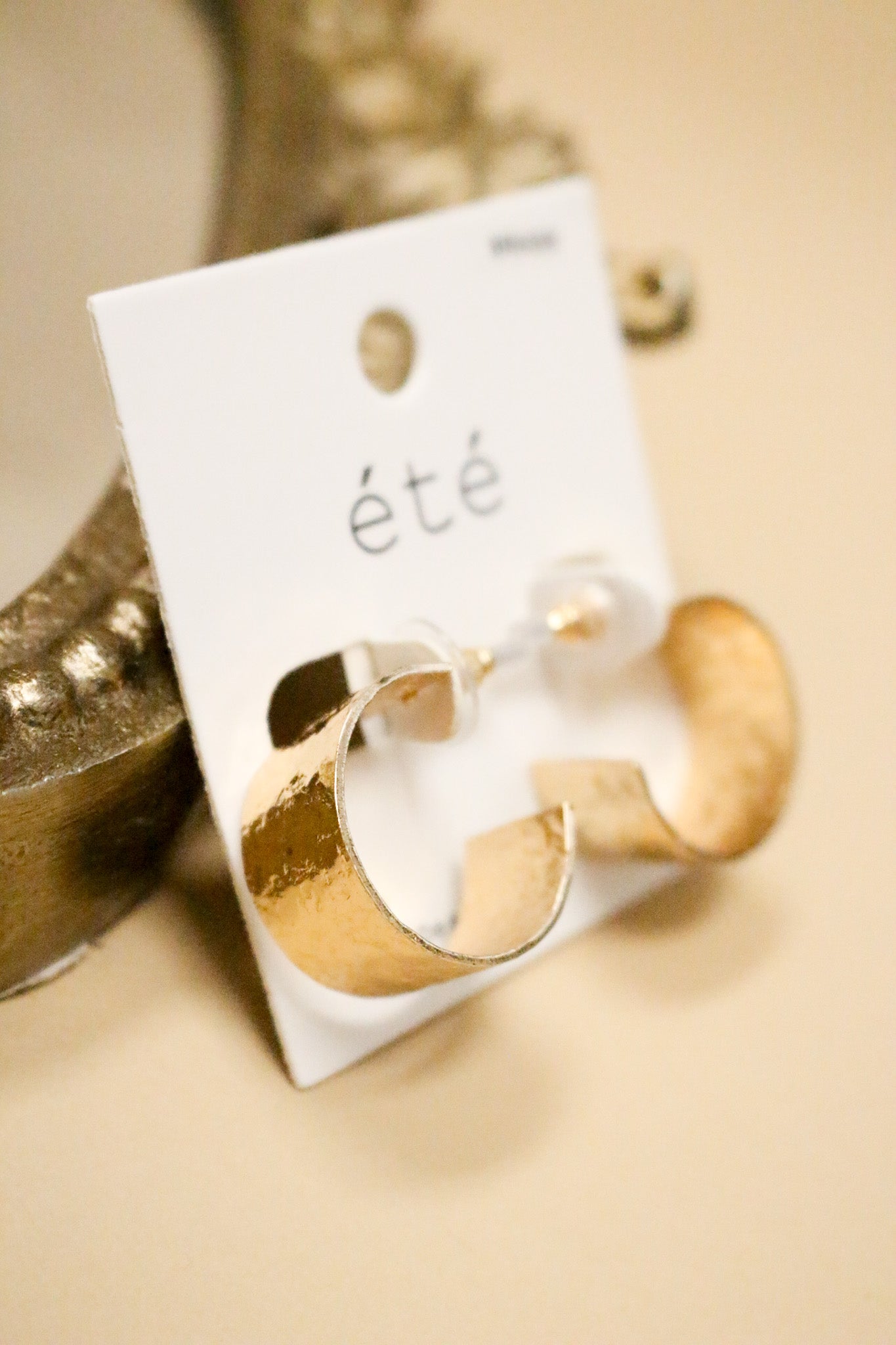 Gold Textured 20MM Hoop Earrings