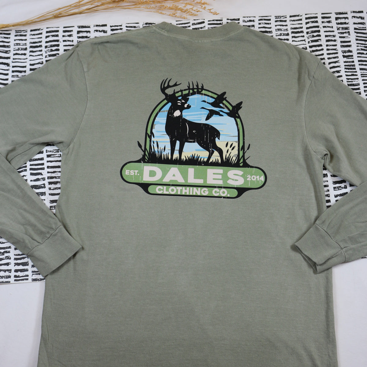 Mens Long Sleeve Dales Clothing Deer Graphic Tee