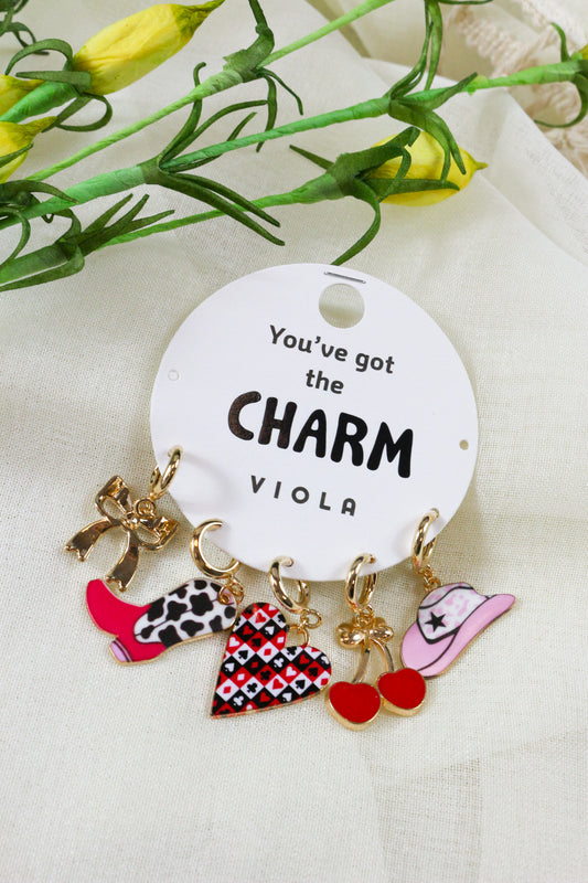 Cherry Set Of 5 Bag Charms