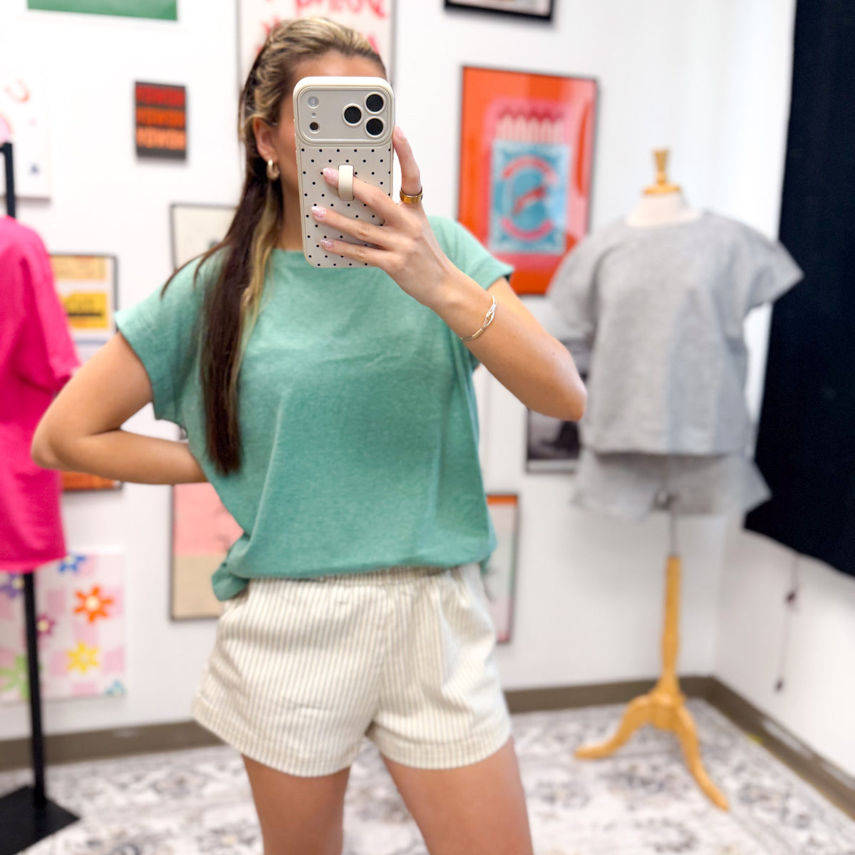 True And Simple Solid Cuff Tee