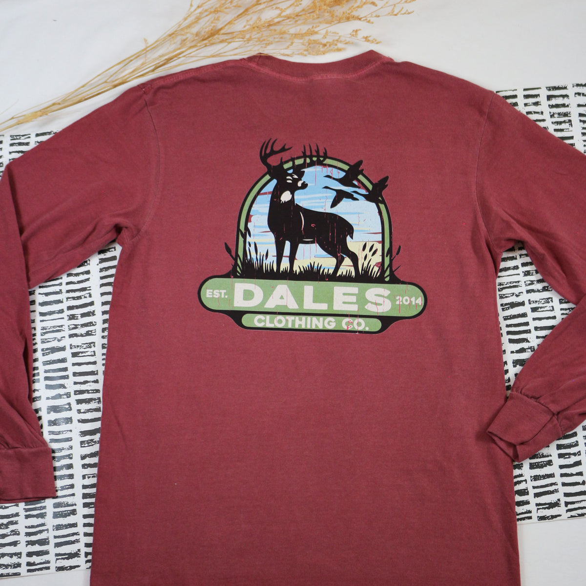 Mens Long Sleeve Dales Clothing Deer Graphic Tee
