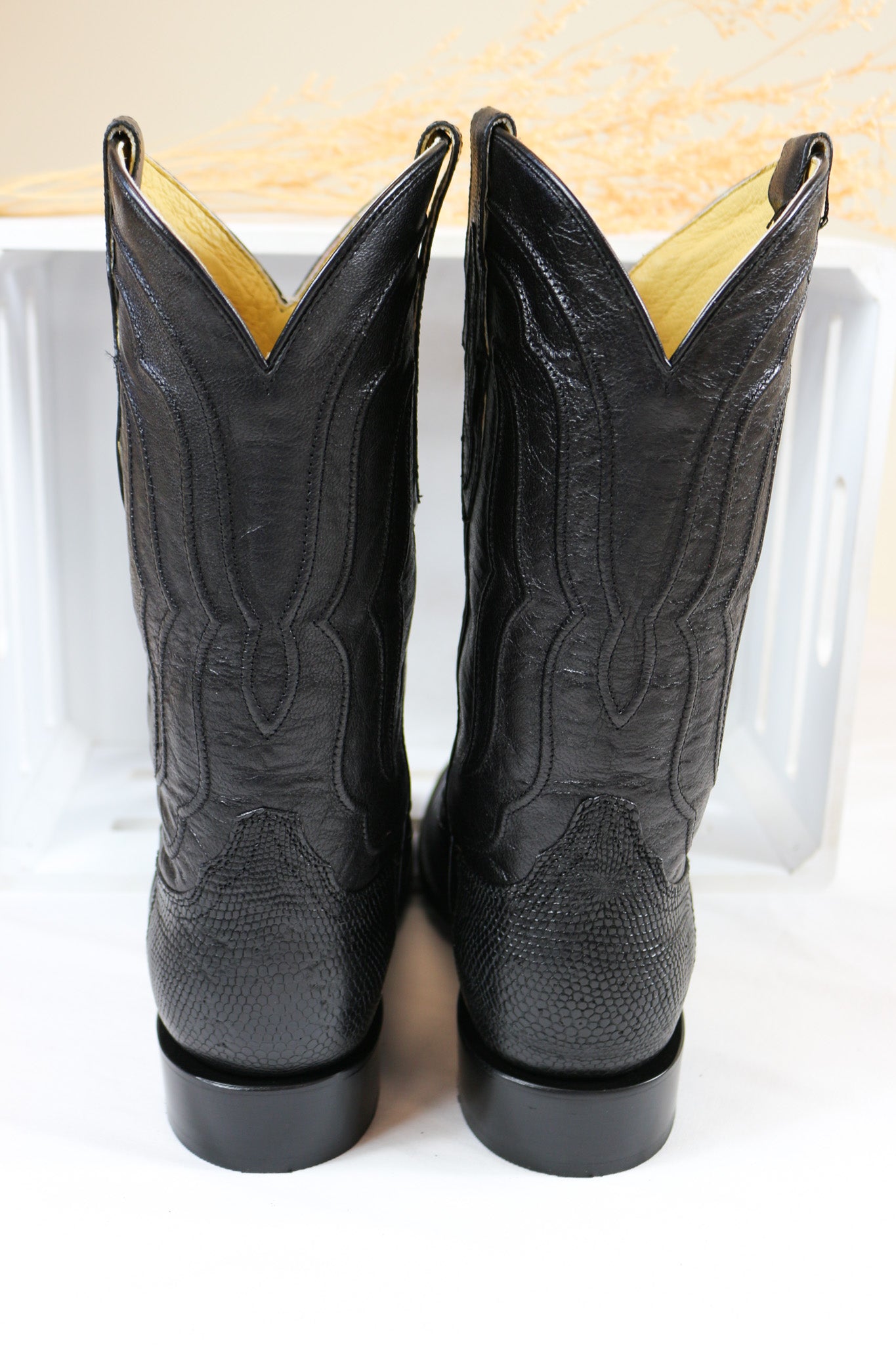 Tony Lama Men's Black Kirkland Lizard Boots