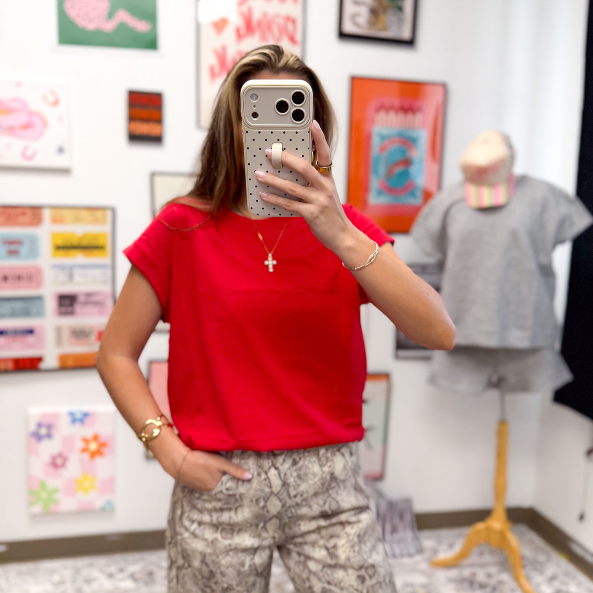 True And Simple Solid Cuff Tee