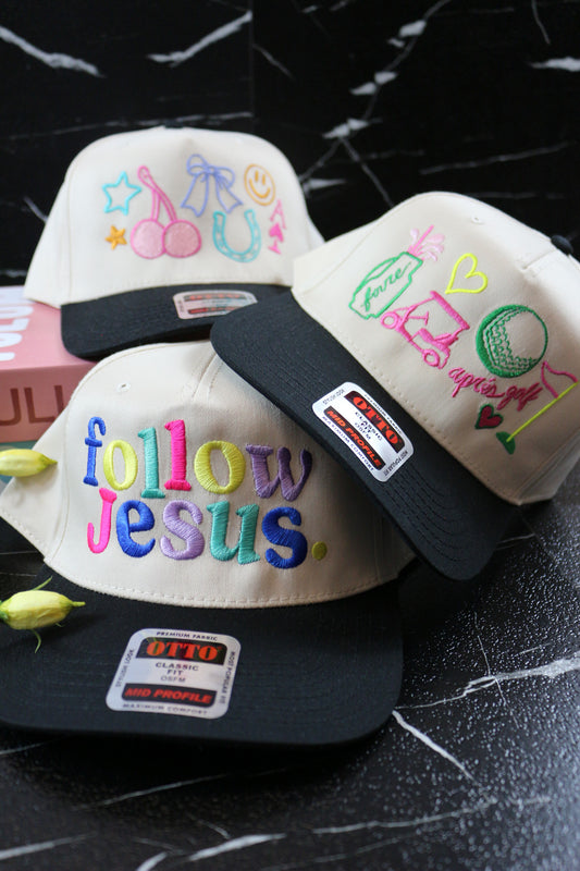 Dream Big Cream Black Trucker Hat