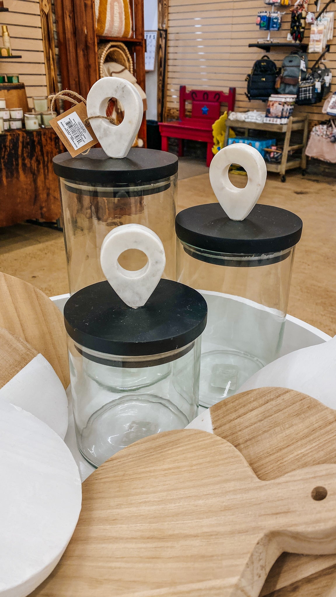 Black & White Glass Canister