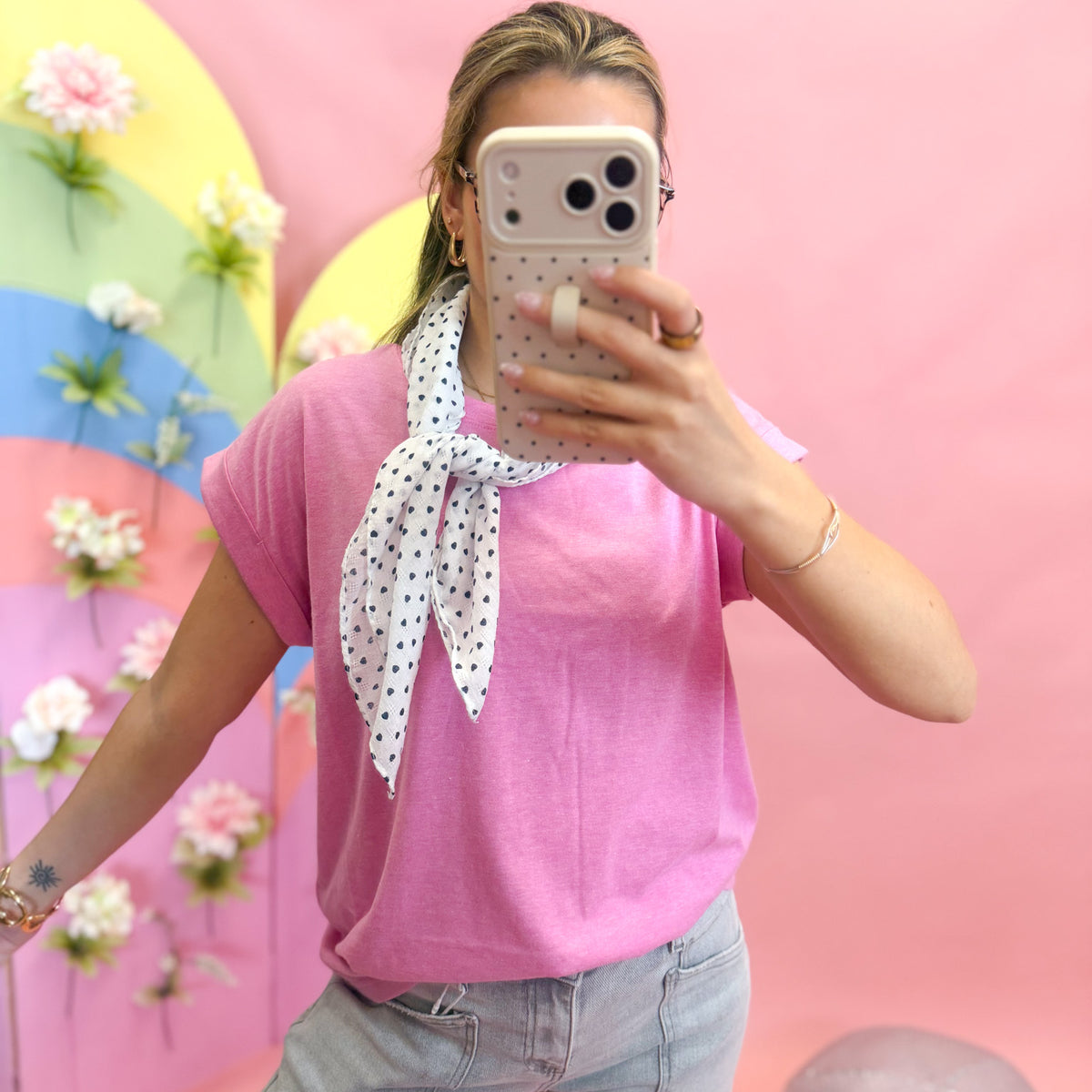 True And Simple Solid Cuff Tee