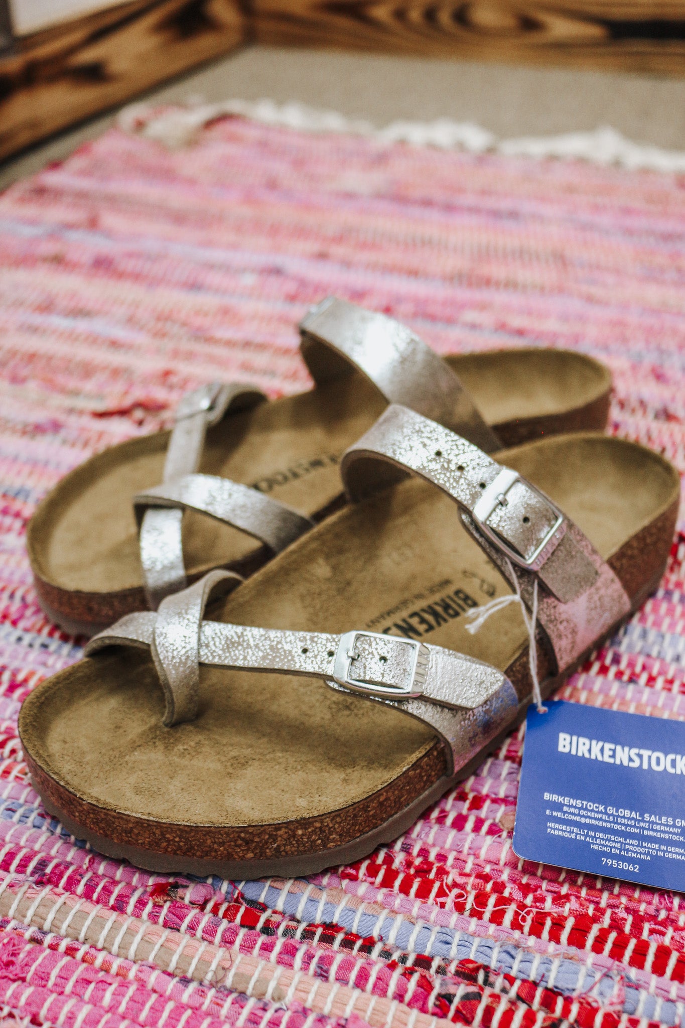 Washed metallic pink fashion birkenstock