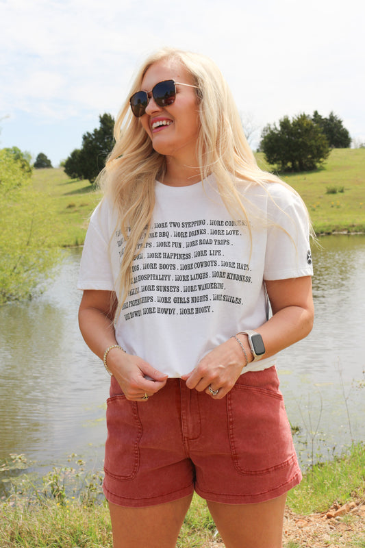 Hooey Women's Just More White With Black T-Shirt