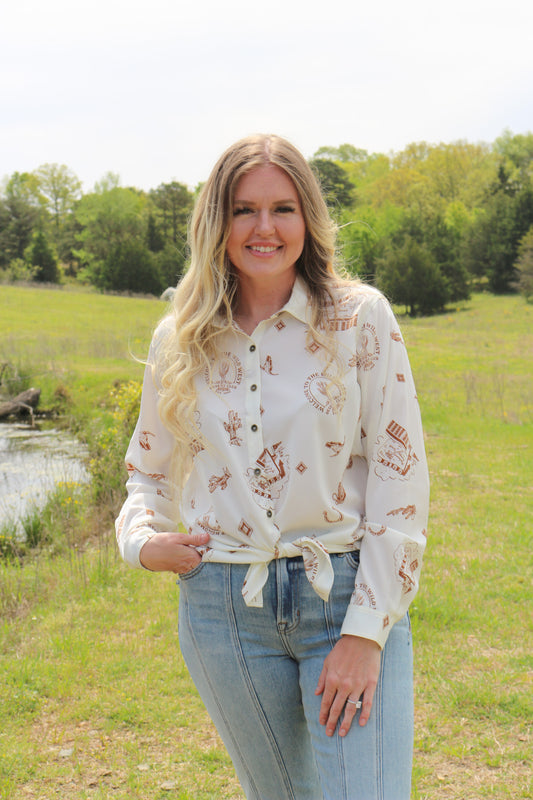Ariat Women's Road Trip Print Homestyle Shirt