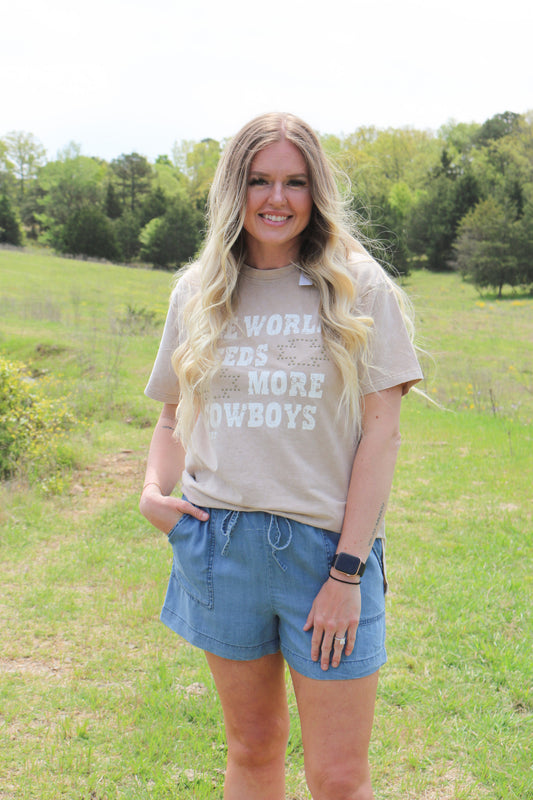 Summer Play Linen Denim Shorts